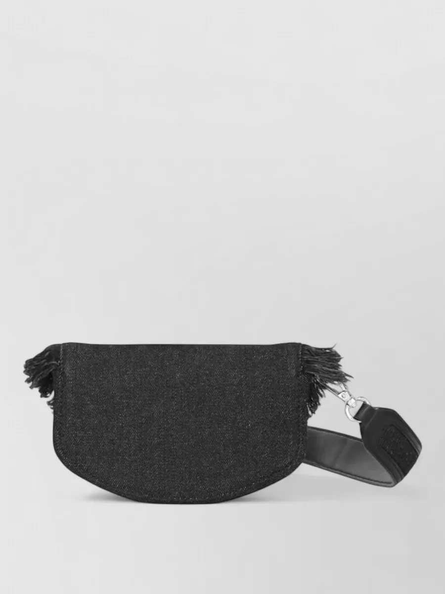 Ganni Chain Shoulder Wallet Bag Adjustable Strap Fringe