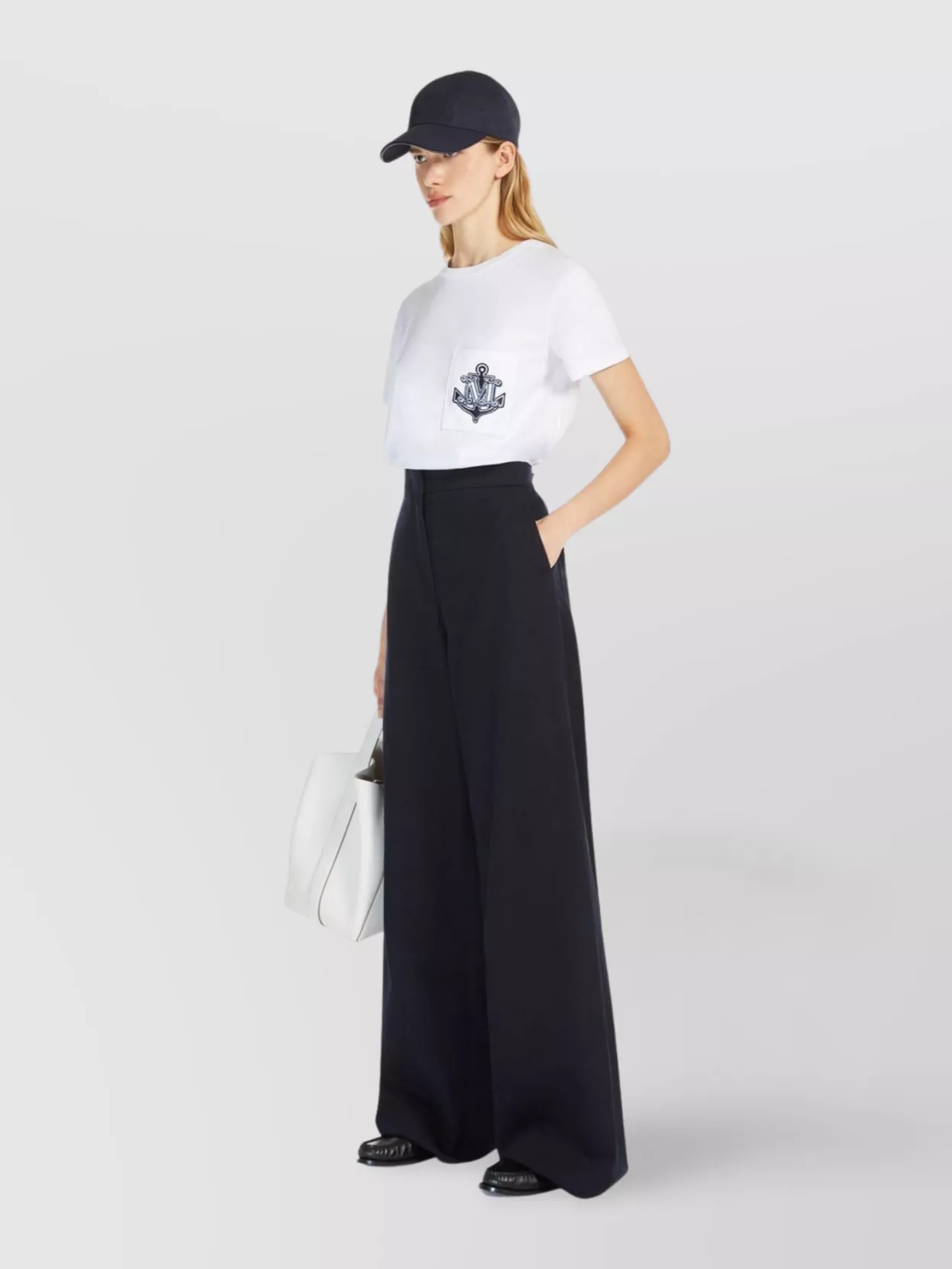 Max Mara Anchor Patch Crew Neck T-Shirt