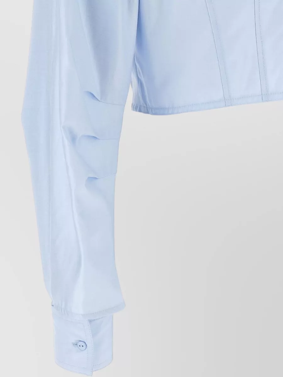 Elisabetta Franchi Cropped Cotton Bustier Jacket