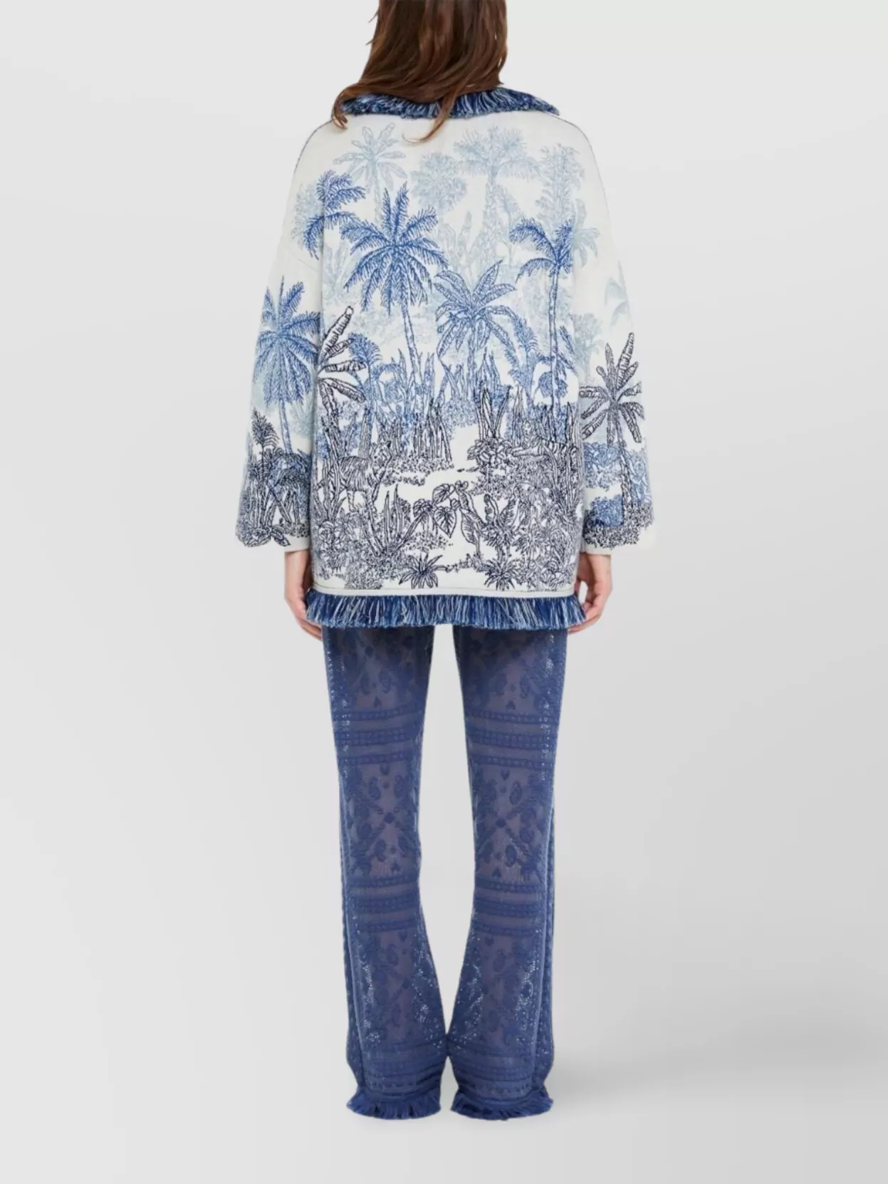 Alanui Jungle Toile De Jouy Wool Blend Cardigan