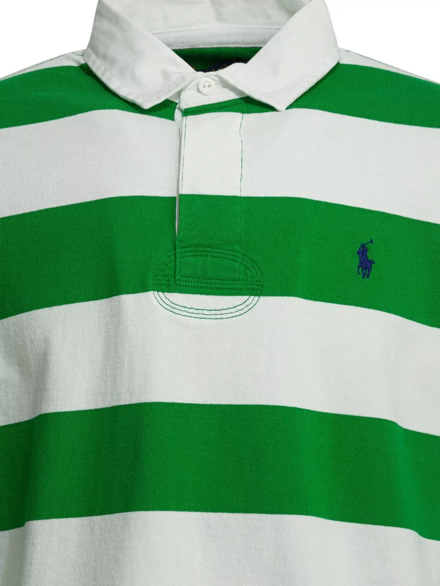 Polo Ralph Lauren Long Sleeve Striped Polo Shirt Ribbed Cuffs
