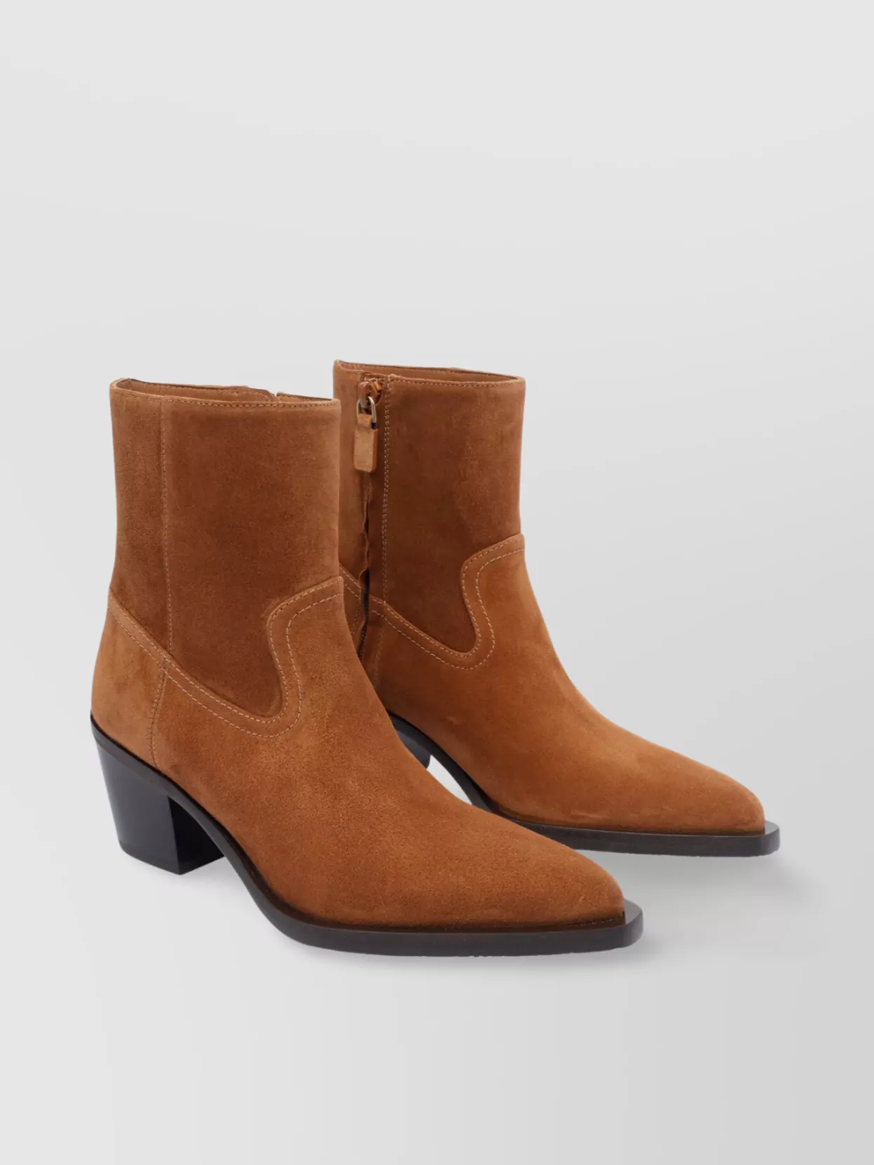 Shop Stuart Weitzman Suede Block Heel Ankle Boots