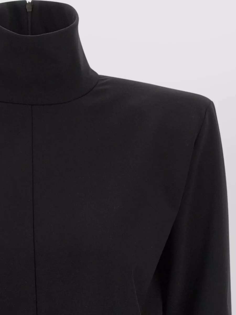 The Attico Asymmetric Draped Long-Sleeve Mini Dress