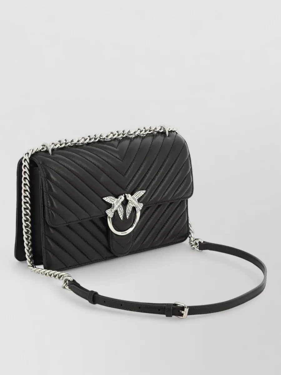 Pinko Chevron Quilted Crossbody Bag Chain Strap