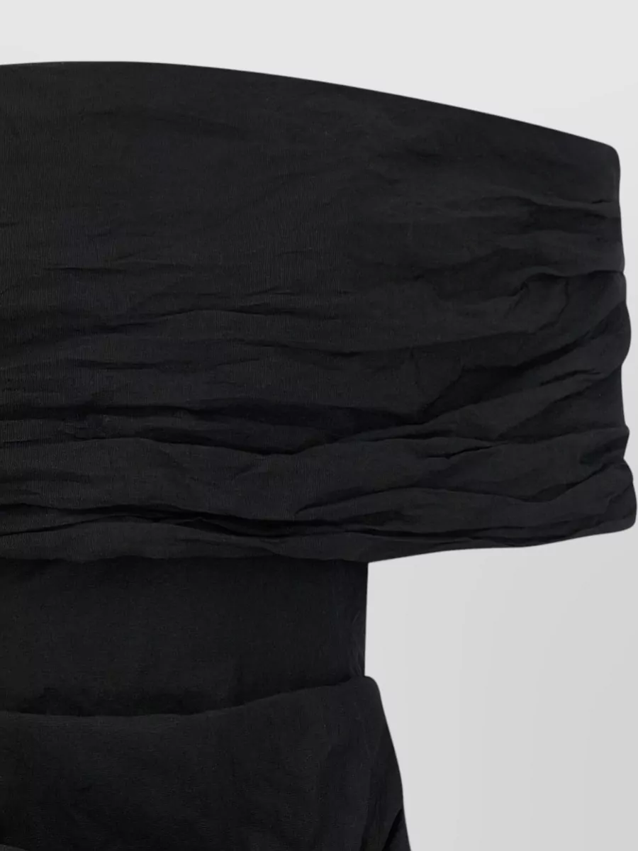 Magda Butrym Draped Off Shoulder Mini Dress