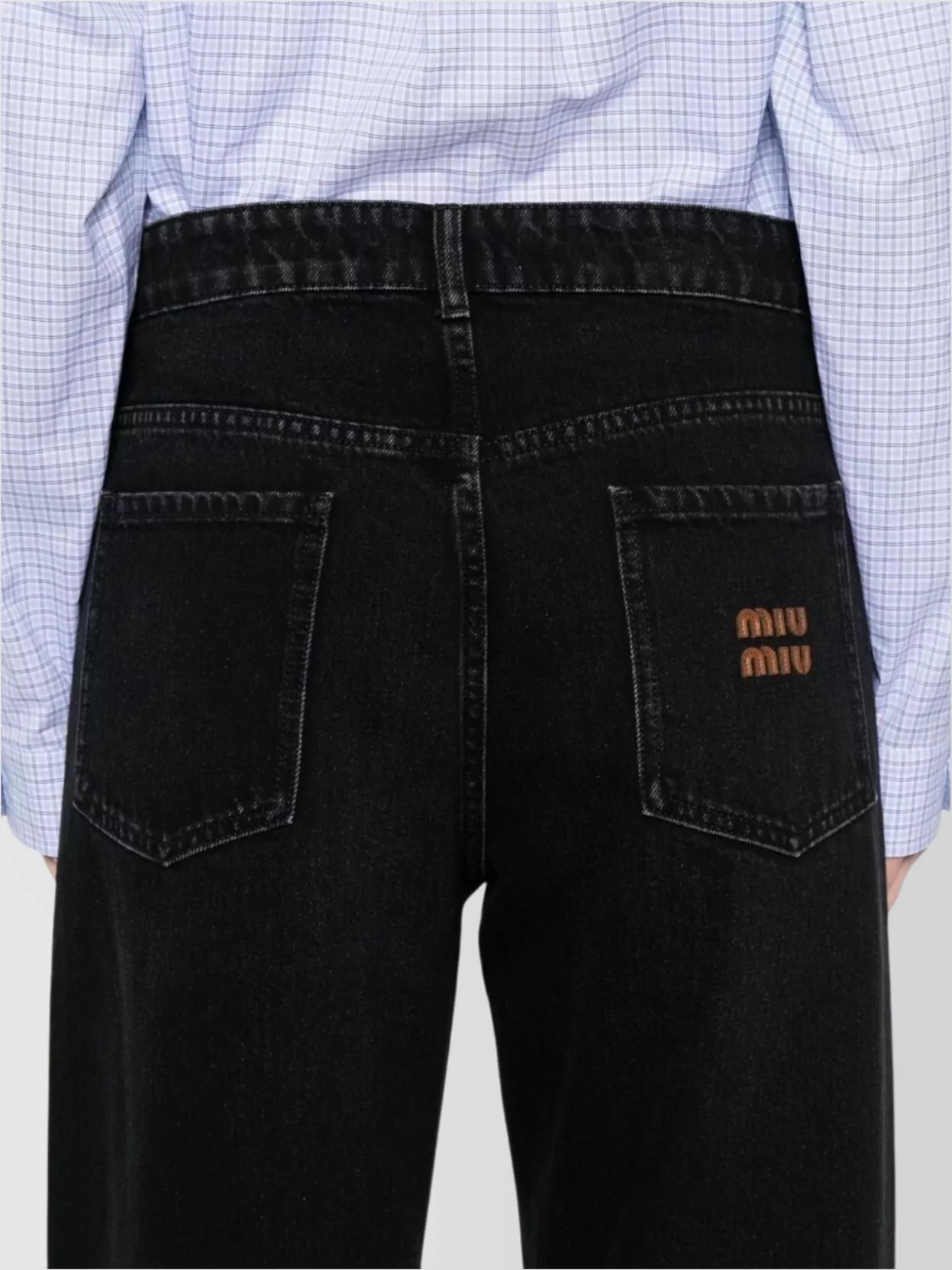Miu Miu Straight Trousers With Back Pockets And Belt Loops