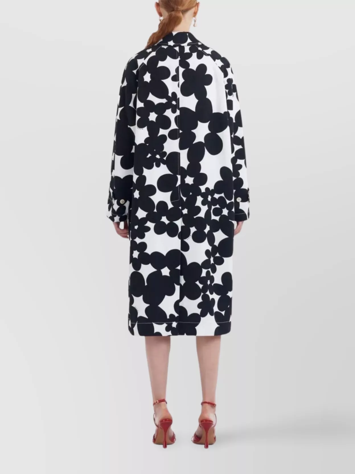 Marni Floral Patterned Long Collared Dustercoat In Multi