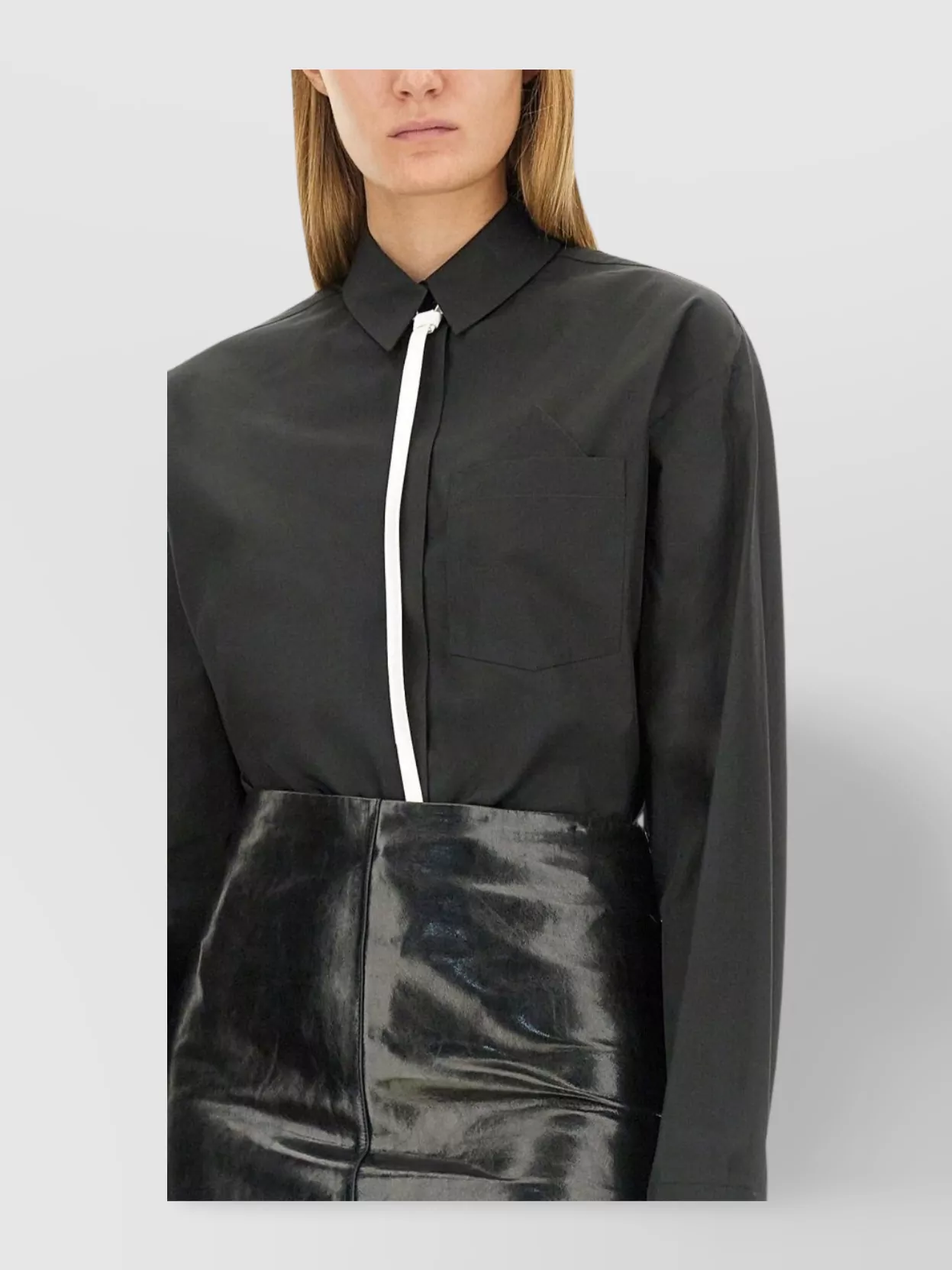 Sportmax Collared Long Sleeve Shirt With Chest Pocket