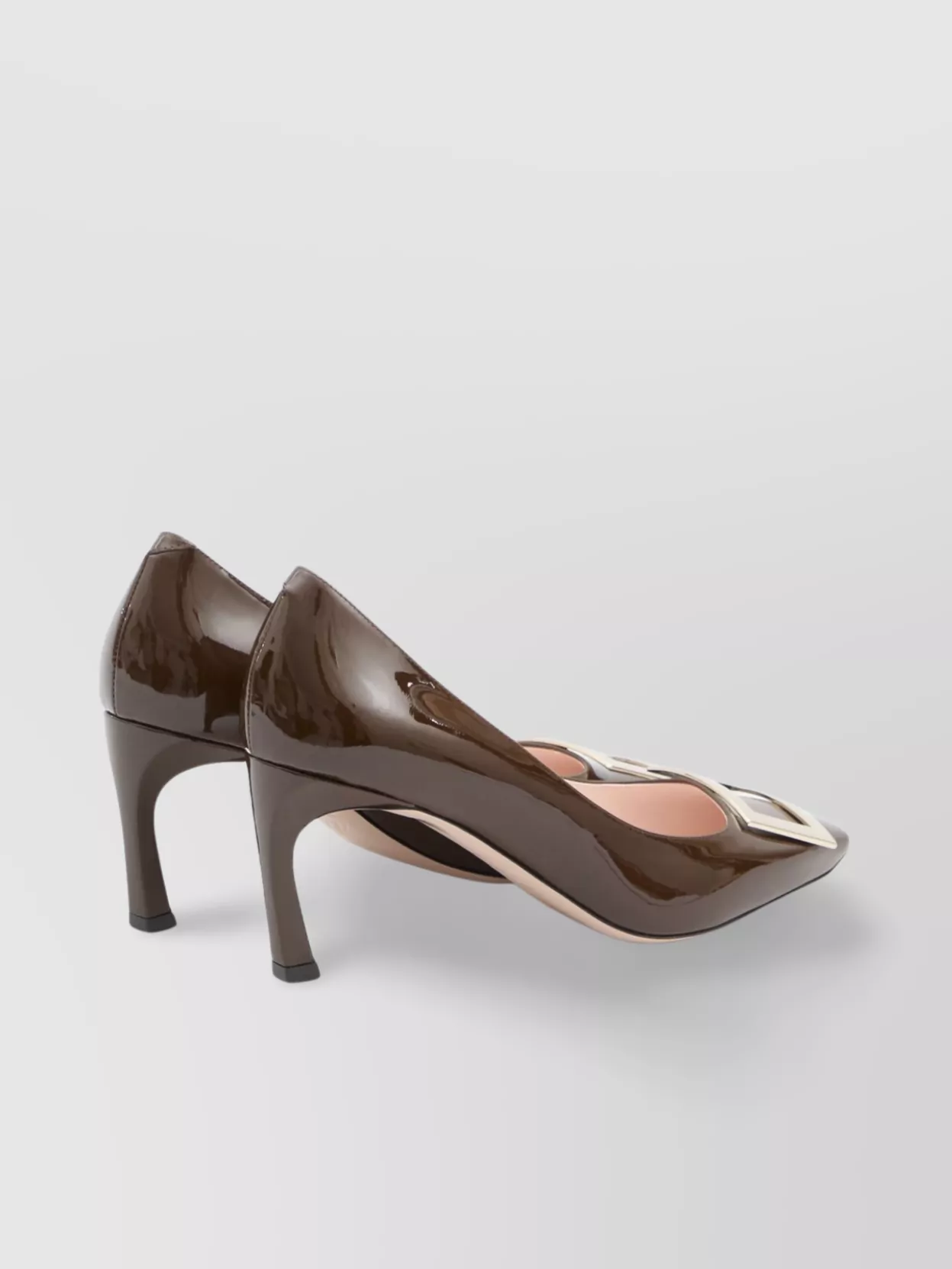 Roger Vivier Trompette Buckle Detail Square Toe Pumps