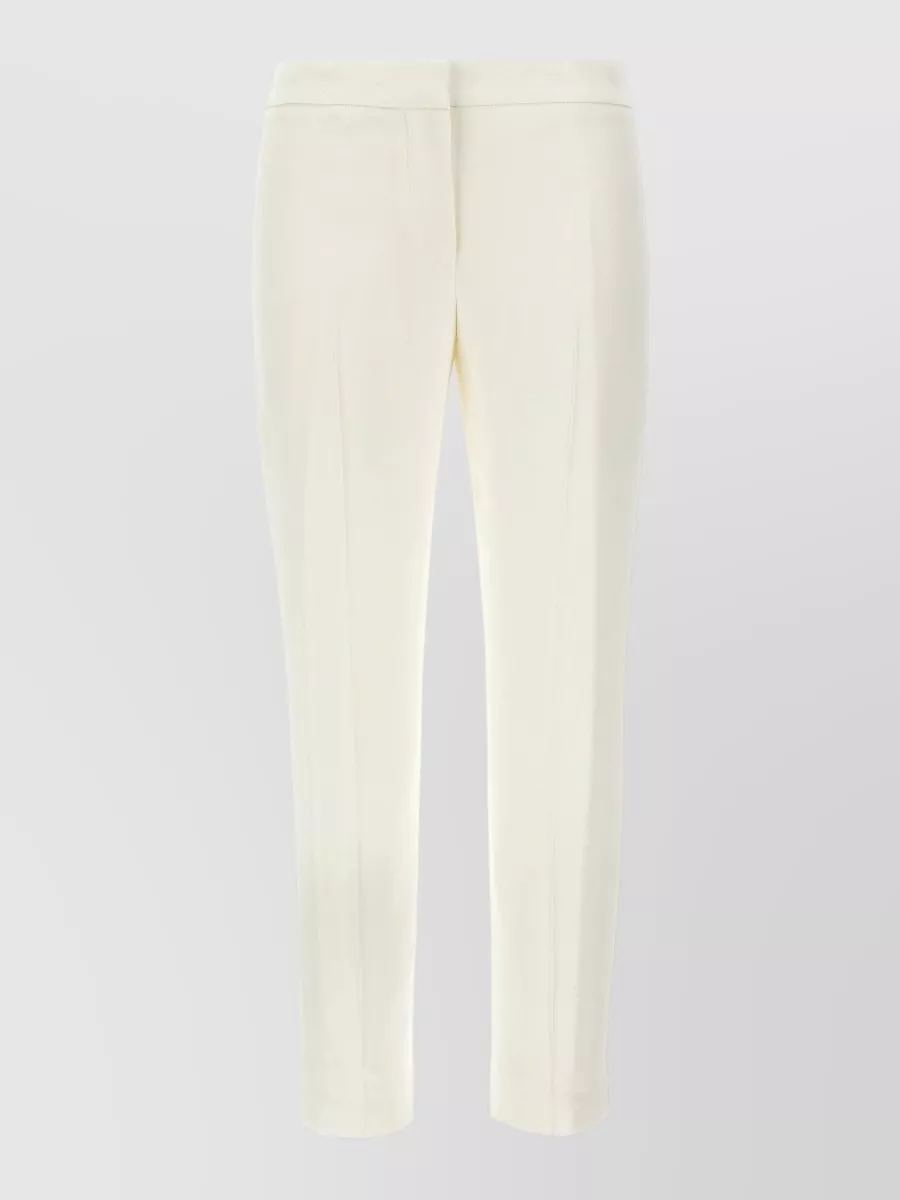 Mc Queen crepe mid-rise straight-leg tailored trousers