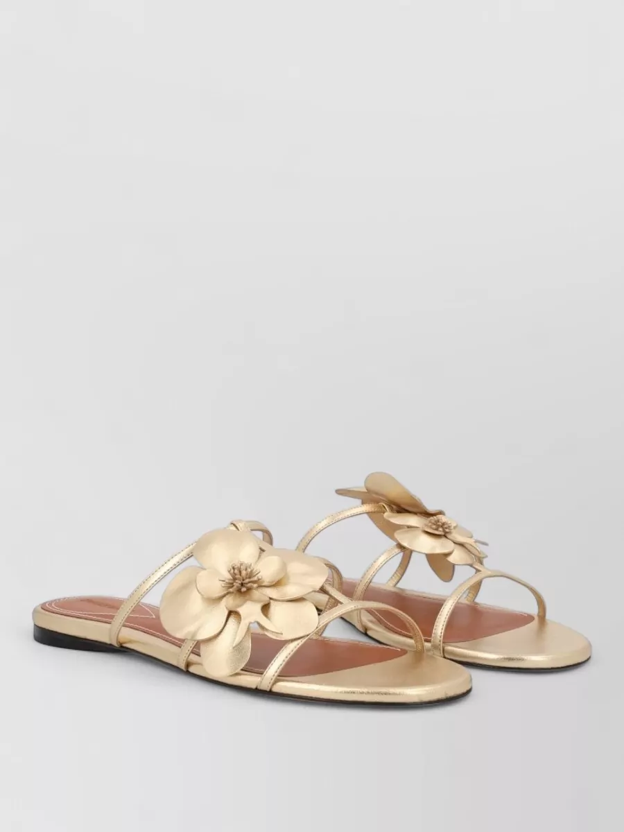 Zimmermann Orchid Flat Sandal Metallic Straps Floral