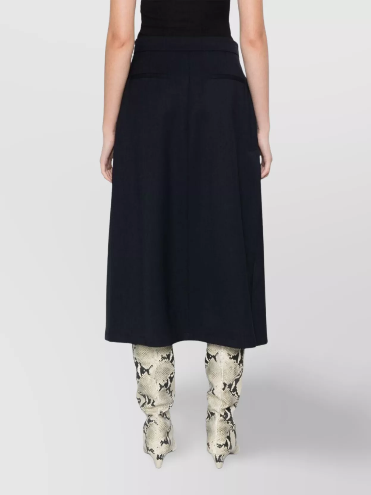 Parosh High Waist Midi Skirt Pockets