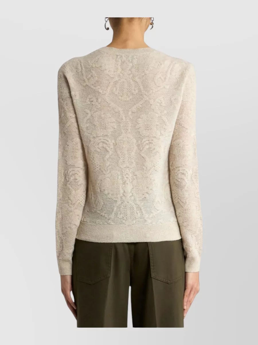 Etro Wool Crewneck Long-Sleeve Sweatshirt