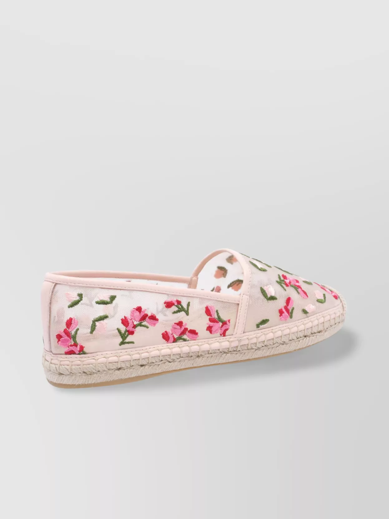 Stuart Weitzman Rose Embroidered Round Toe Espadrilles