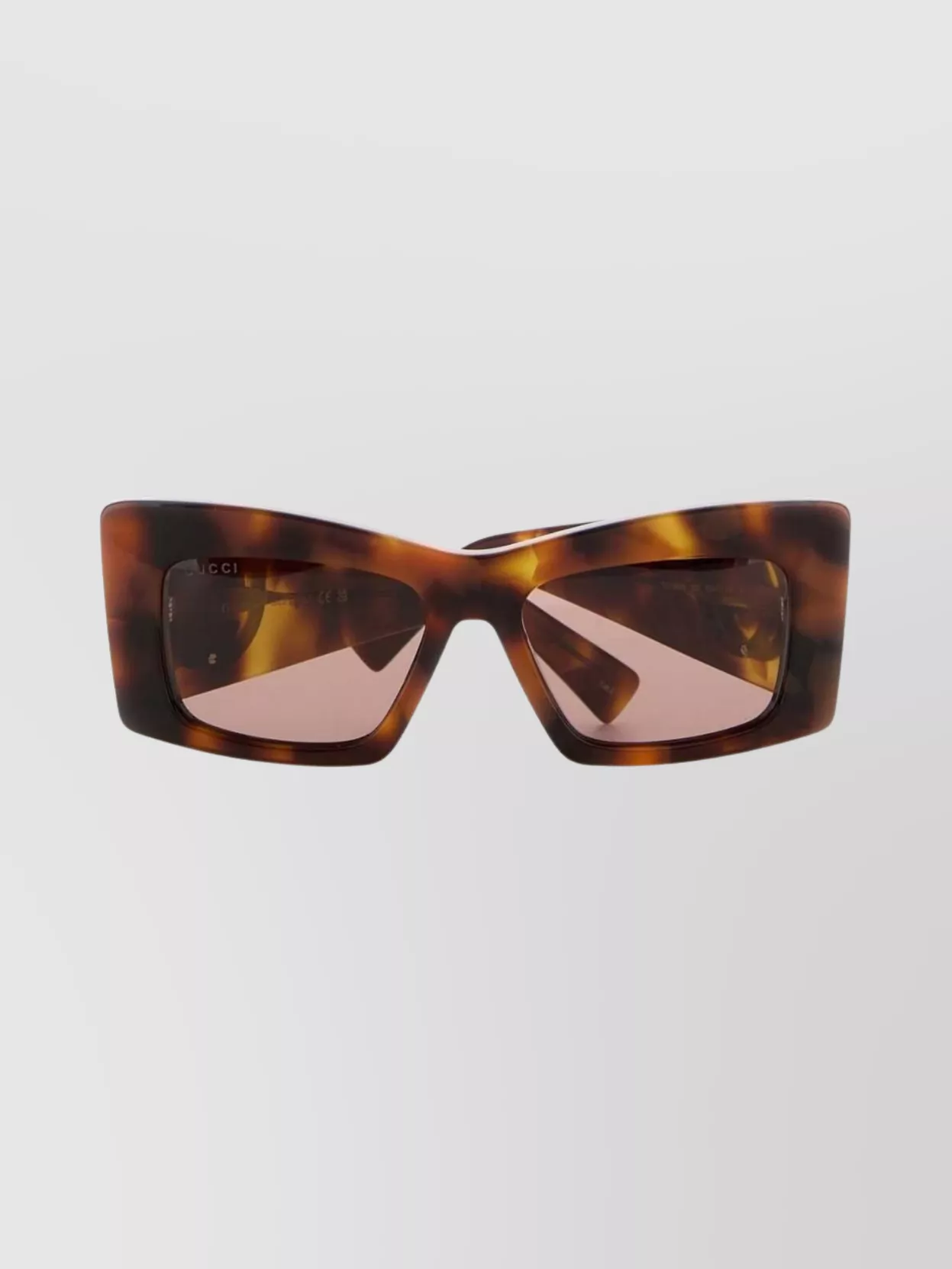 Gucci Tortoiseshell Rectangular Sunglasses And Lenses In Brown