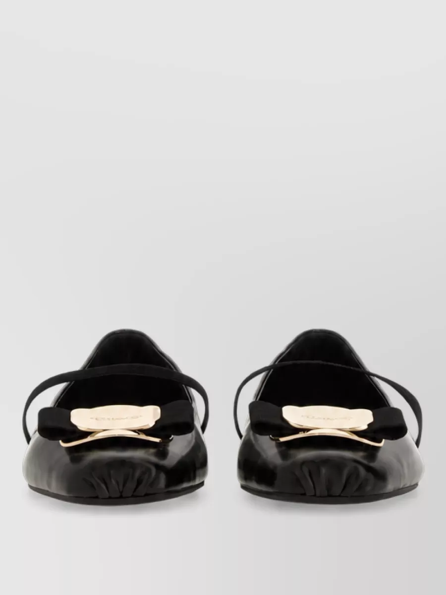 Ferragamo Leather Ballerina Shoes