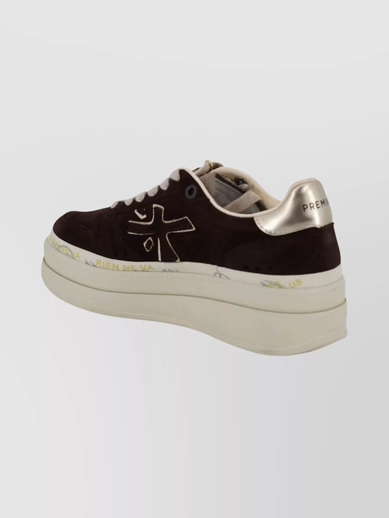 Premiata Suede Platform Lace-up Shoes In Black
