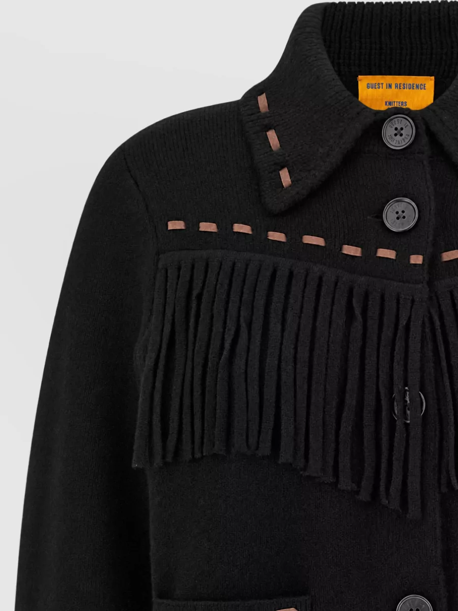 Guest In Residence Wool Cashmere Fringed Jacket