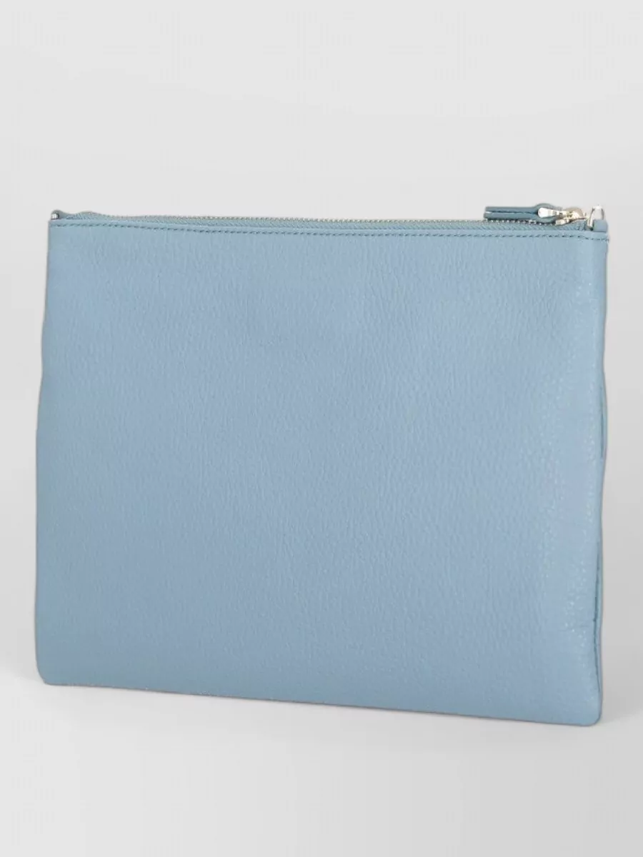 Coccinelle Pebbled Leather Clutch Pochette Removable Strap