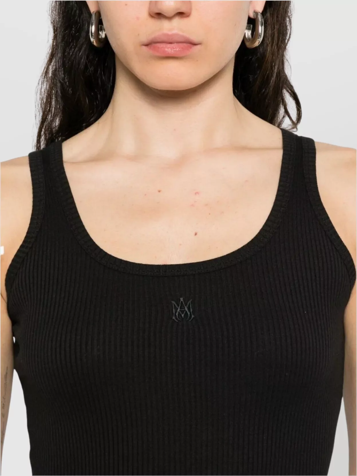 Amiri Logo Embroidered Ribbed Tank Top