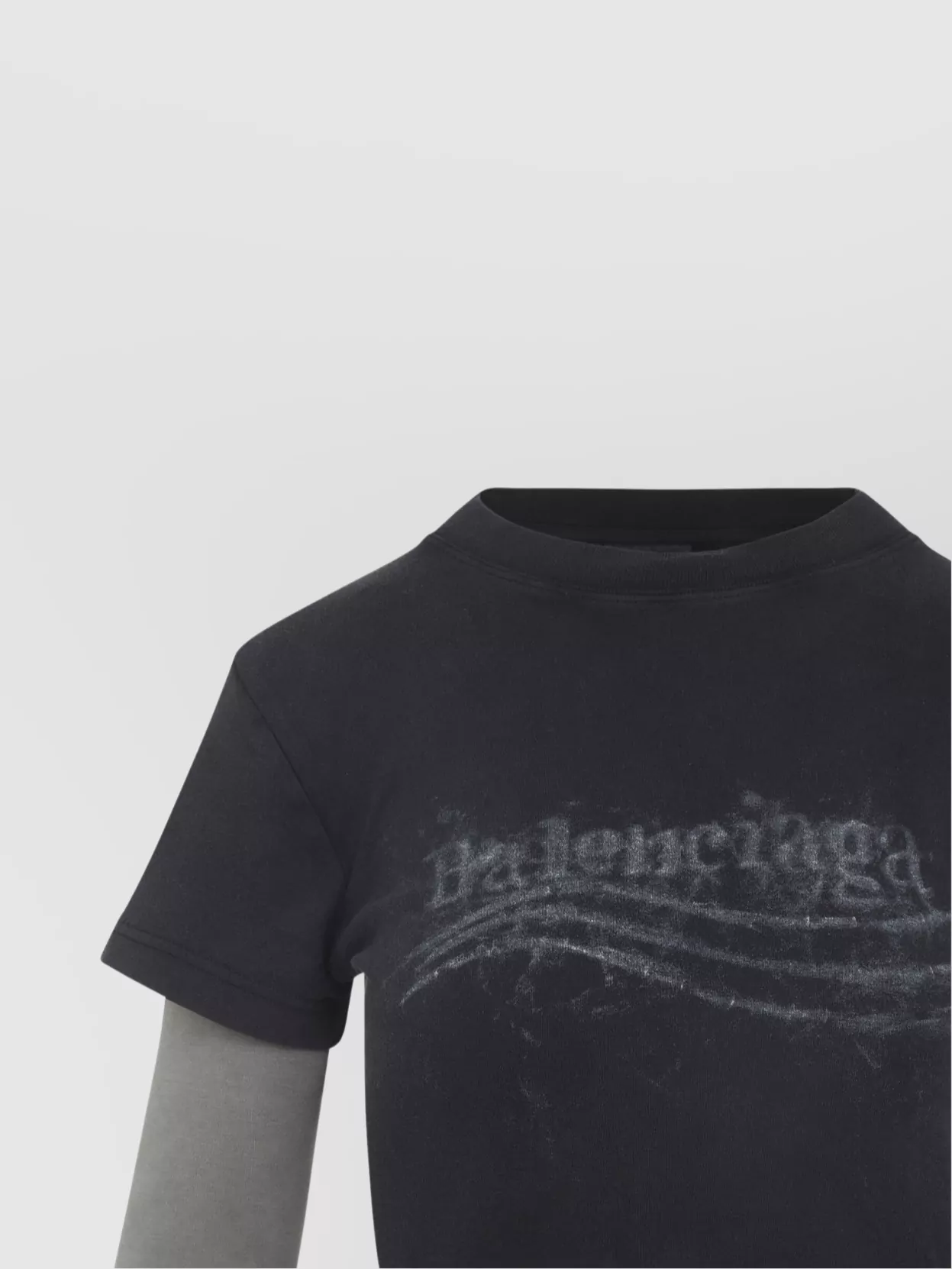 Balenciaga Layered Graphic Print T-Shirt With Double Sleeves