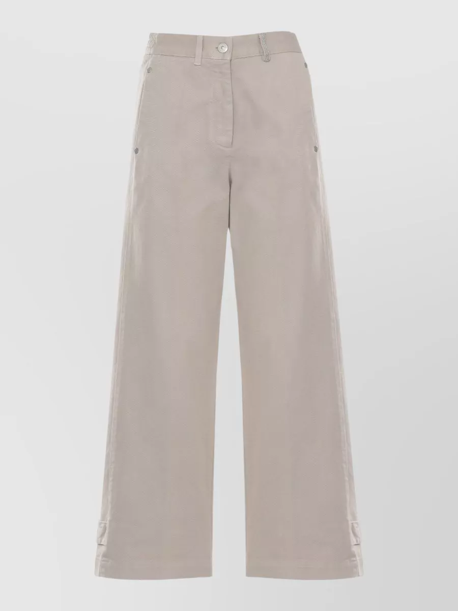 Panicale cotton straight-leg trousers