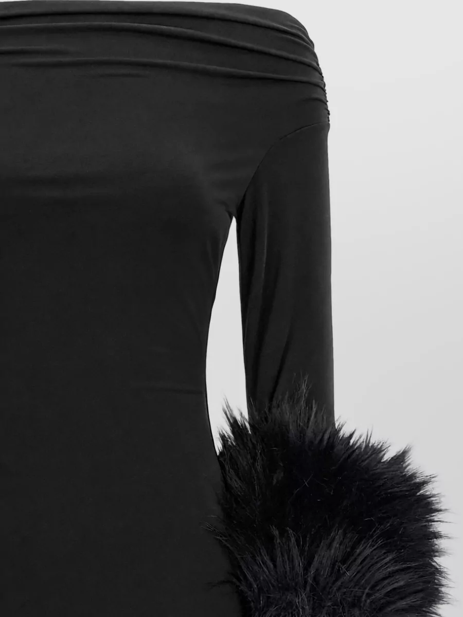 The Andamane Draped Off-Shoulder Long-Sleeve Maxi Dress