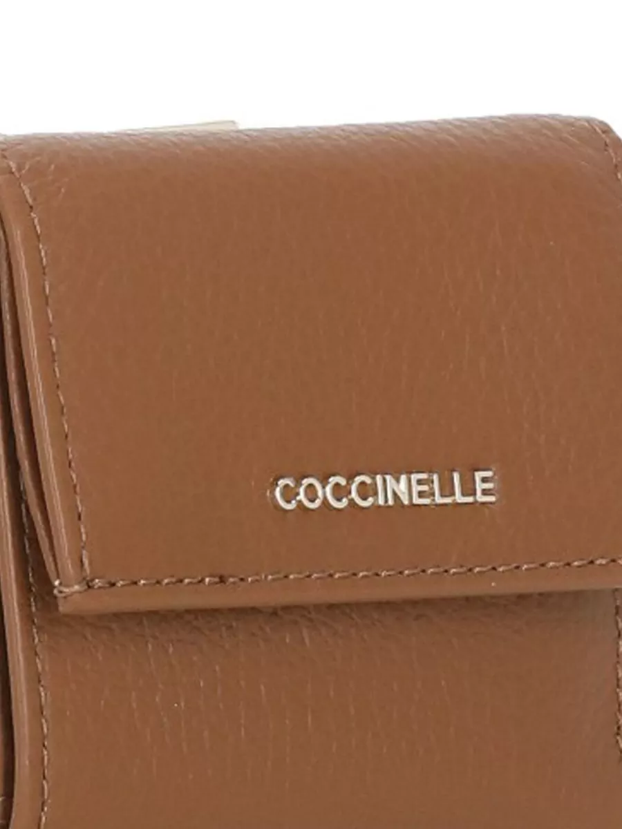 Coccinelle Leather Wallet Foldover Flap Rear Pocket