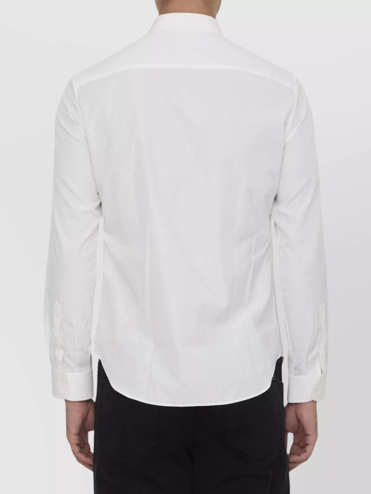 Gucci Pointed Collar Cotton Poplin Shirt With Cuffed Sleeves