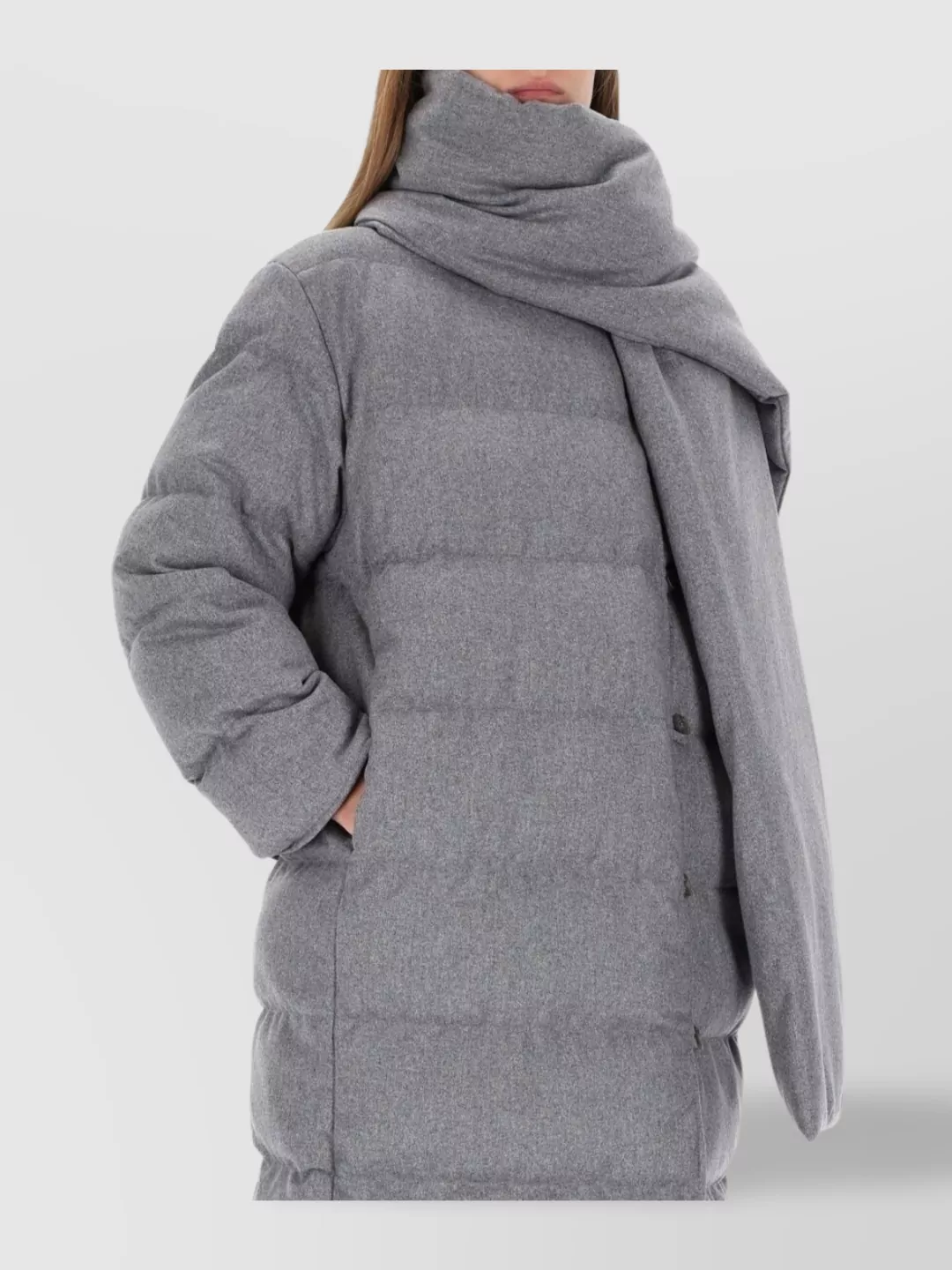 Boss Padded Quilted Coat And Matching Scarf