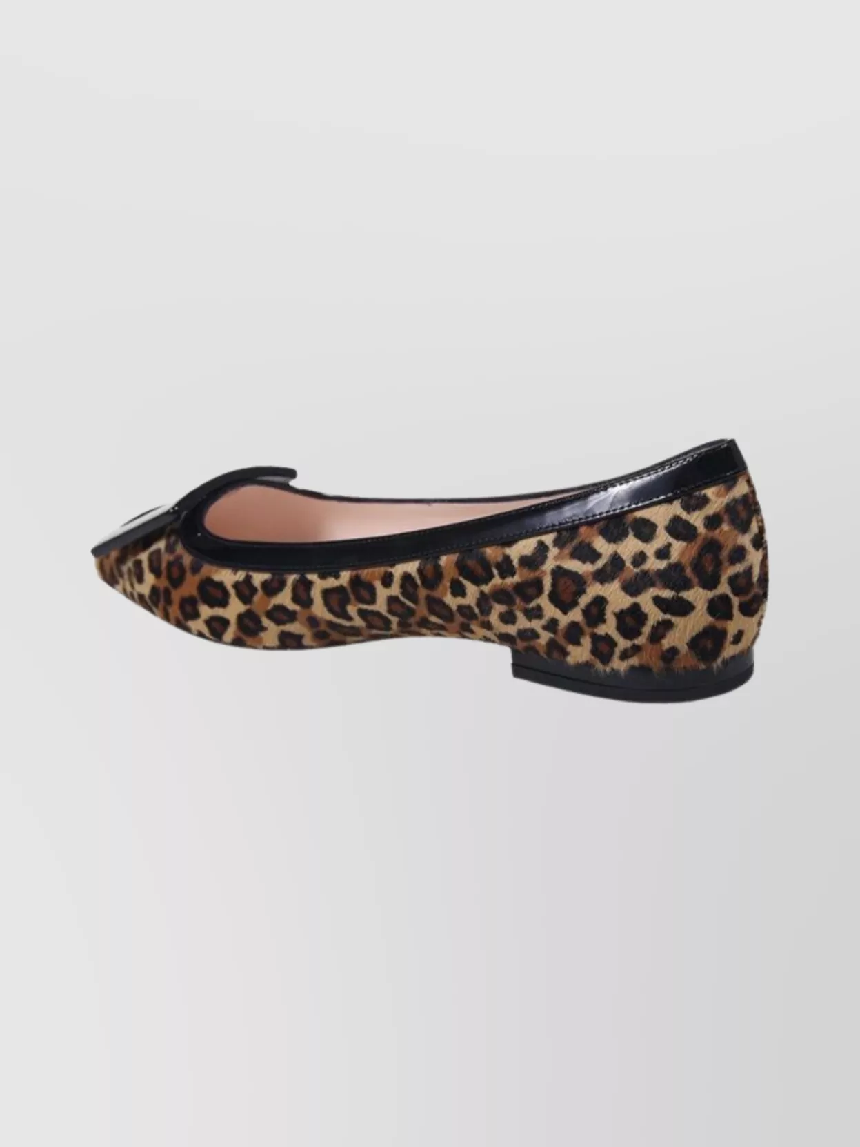 Roger Vivier Bicolor Pointed Toe Ballerina Shoes In Animal Print