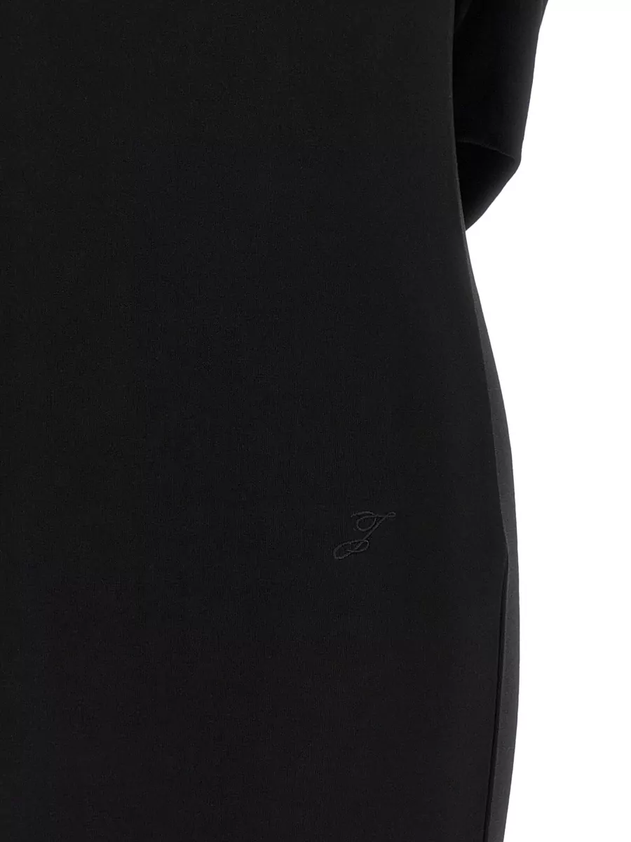 Jacquemus Boat Neck Short Sleeve Draped Mini Dress