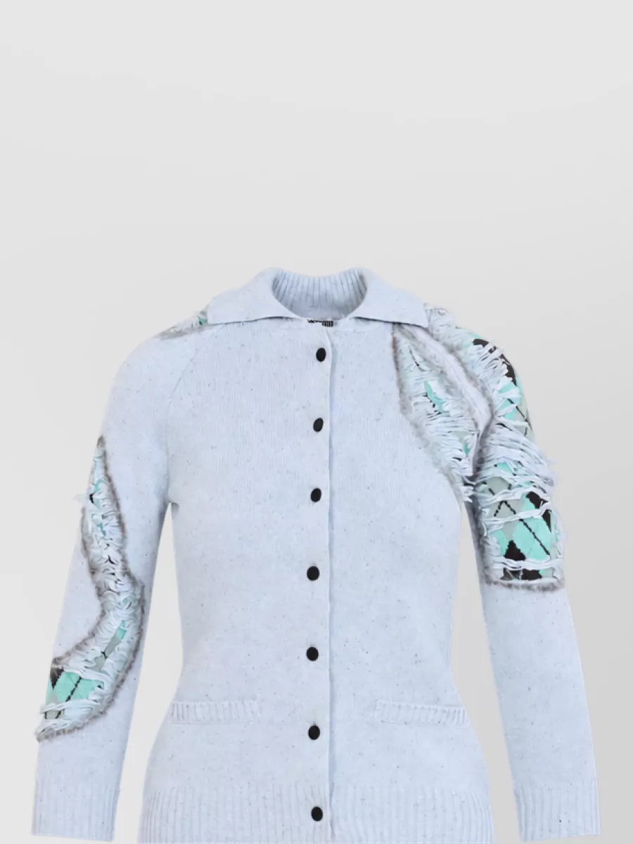 Moschino Silk blend ribbed longline cardigan