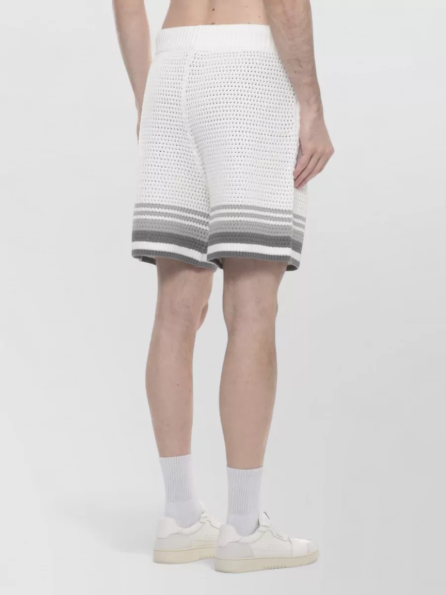 Casablanca Cotton Crochet Wide-Leg Bermuda Shorts