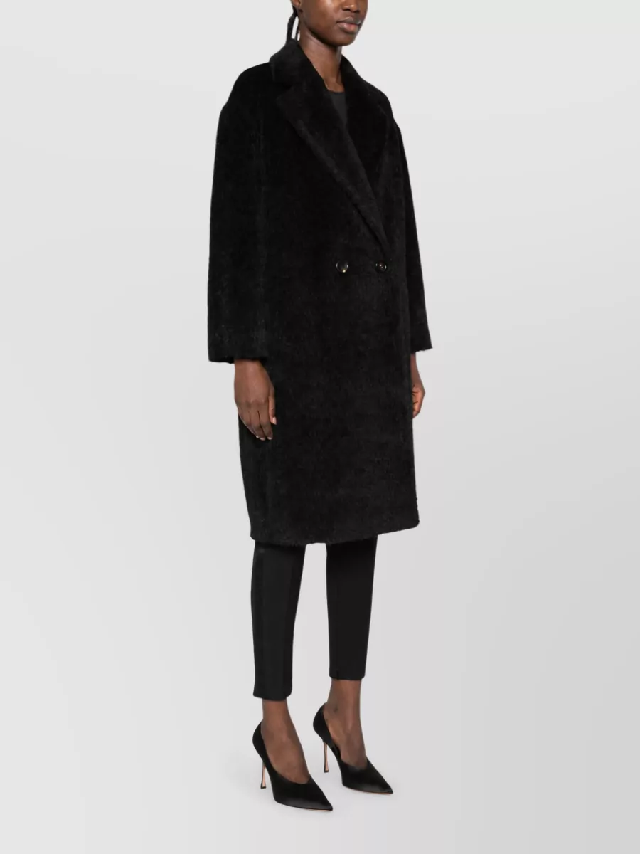 S Max Mara Alpaca Virgin Wool Double-Breasted Fitted Jacket