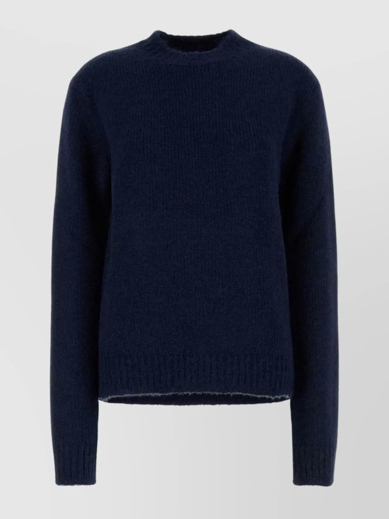 Jil Sander Oversize Alpaca Blend Crew Neck Sweater In Blue