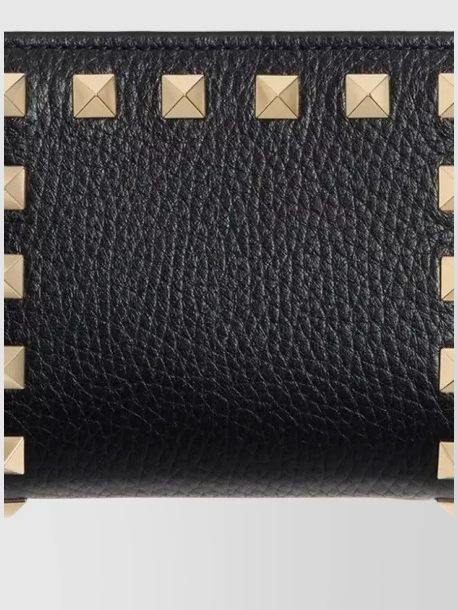 Valentino Garavani Studded Textured Leather Wallet