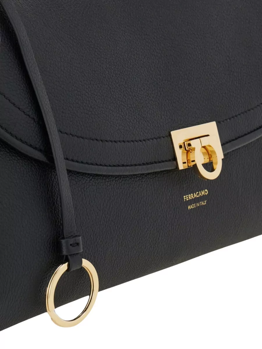 Ferragamo Gancini Medium Leather Clutch Bag
