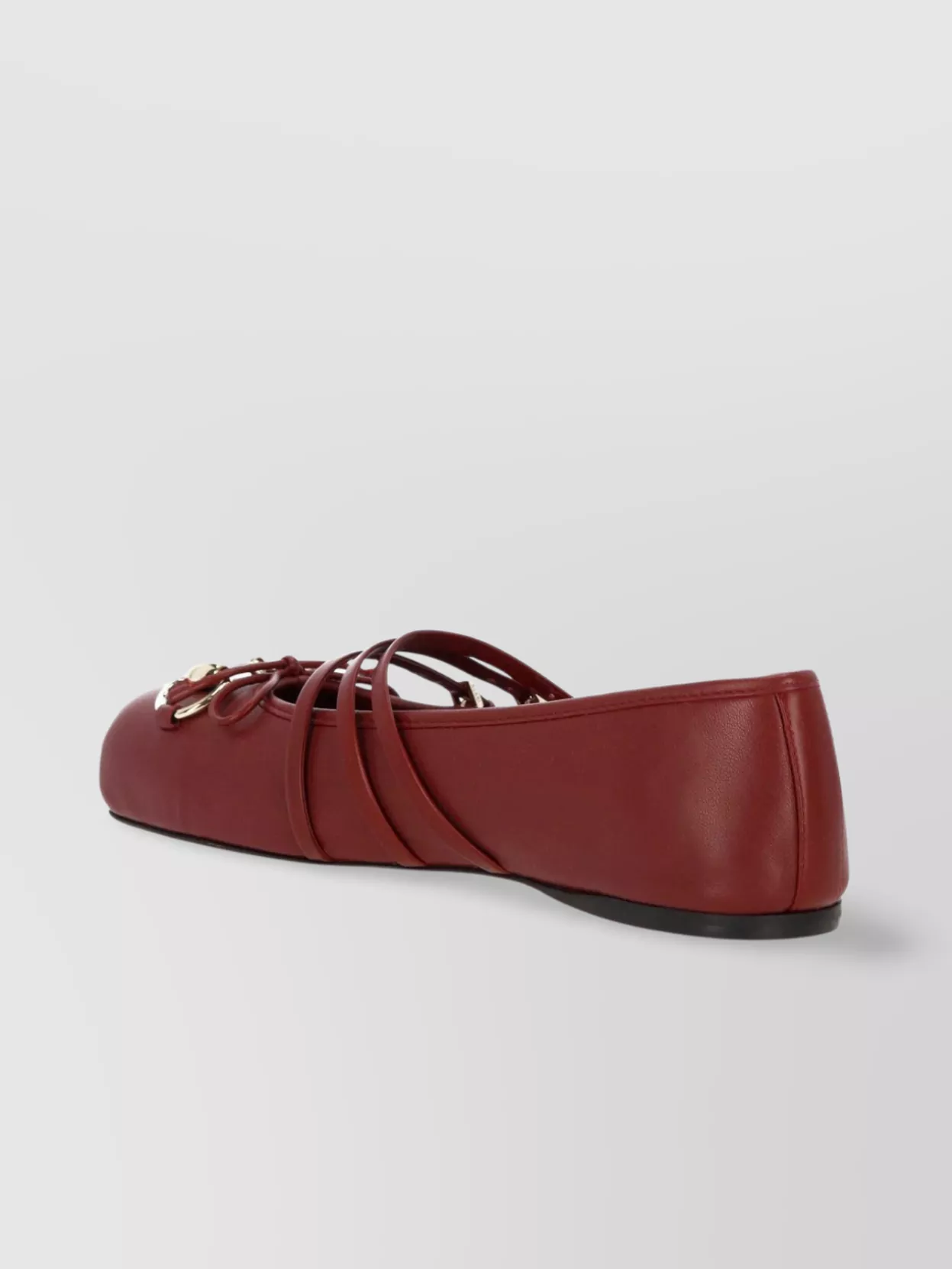 Gucci Lamb Leather Strappy Ballerinas In Red