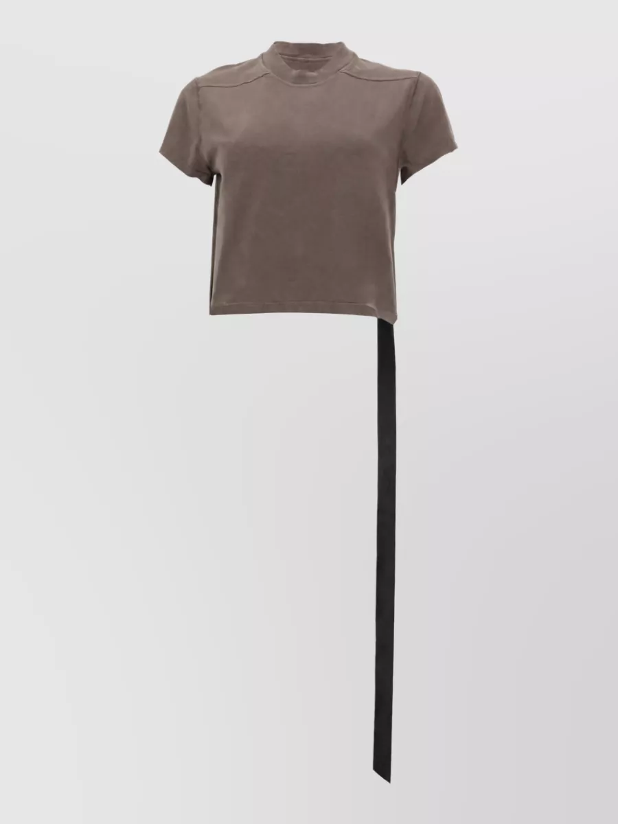 Rick Owens Drkshdw Cropped Tie Detail Round Neck T Shirt