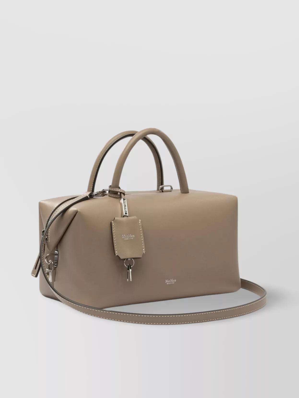 Max Mara Structured Handbag With Detachable Strap And Top Handles