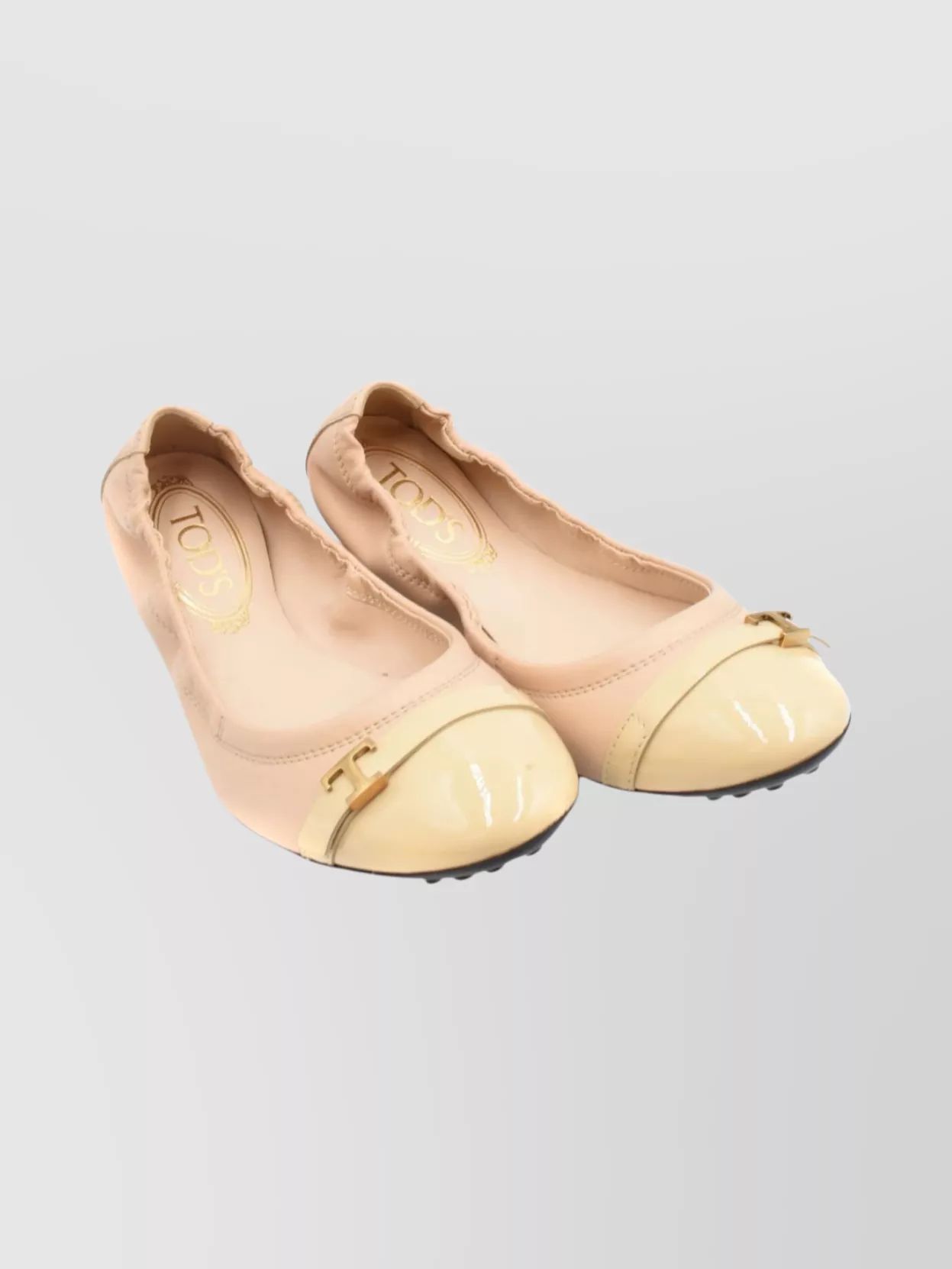 Tod's Cap Toe Patent Loafers With Elastic Trim