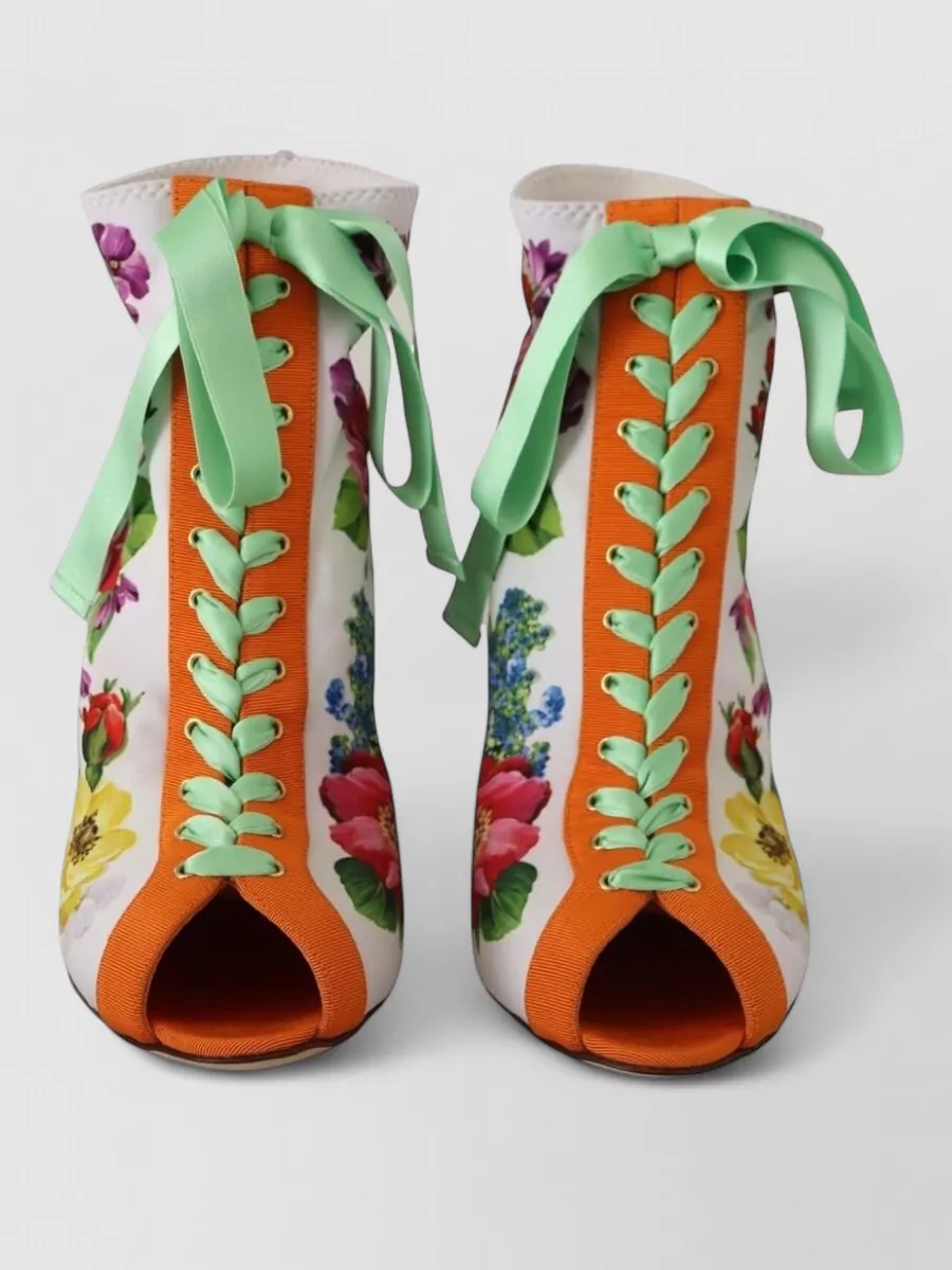 Dolce&Gabbana floral-print stretch ankle boots