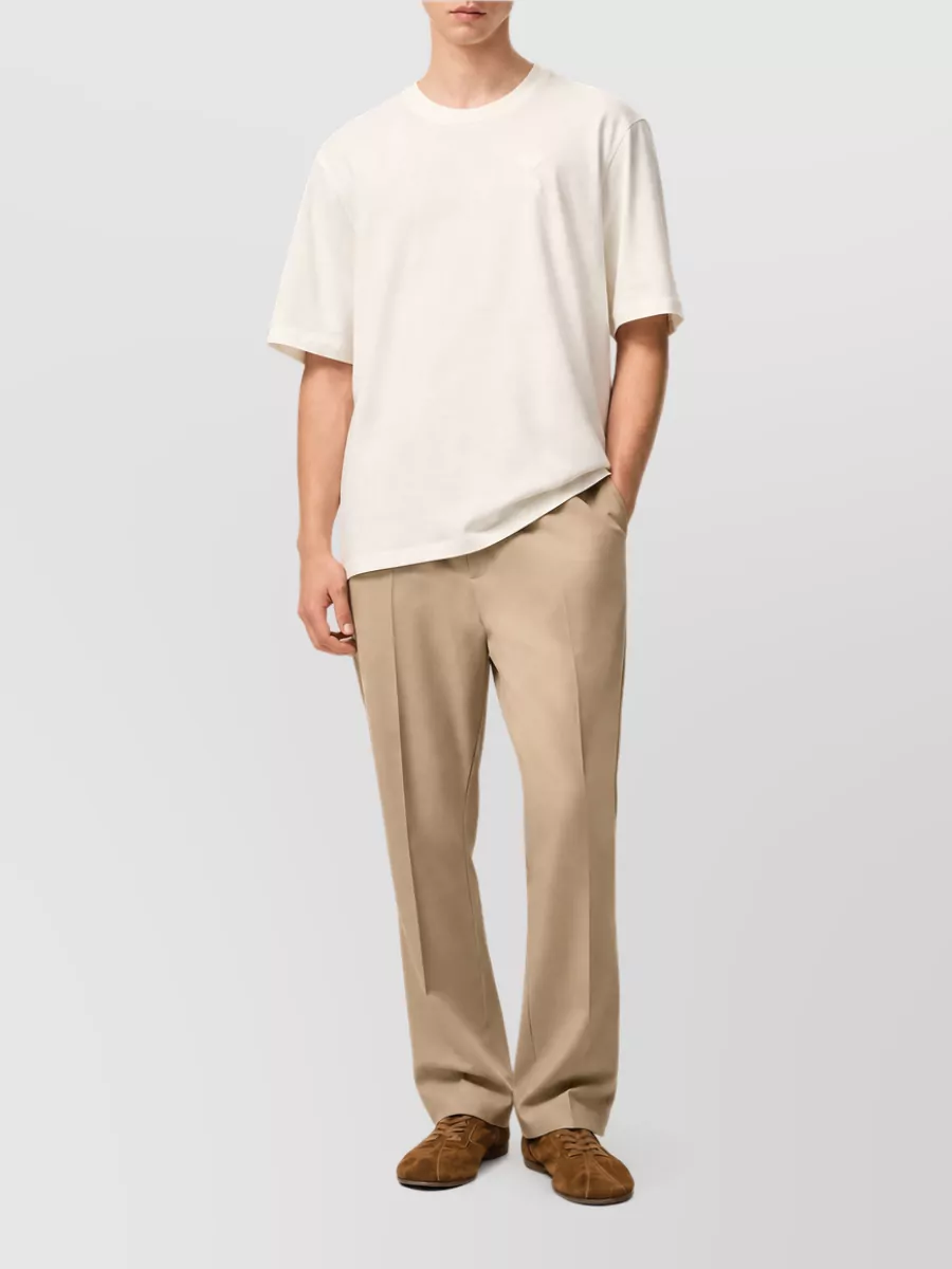Ami Paris Virgin Wool Straight-Leg Trousers