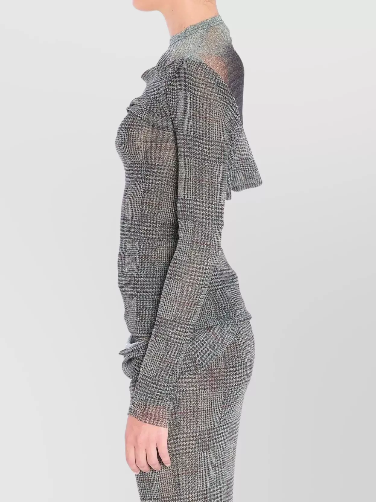 Jean Paul Gaultier Double Layer Checked Mesh Top