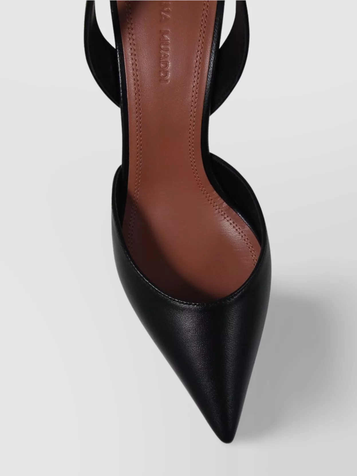 Amina Muaddi Sling 70 With Pointed Toe And Unique Heel Design