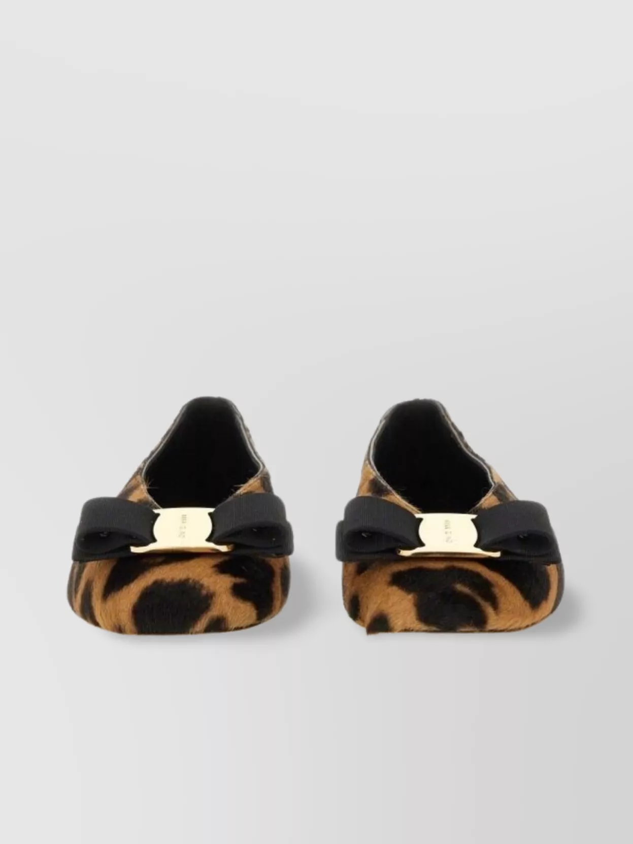 Ferragamo Animal Print Bow Detail Ballerina Shoes