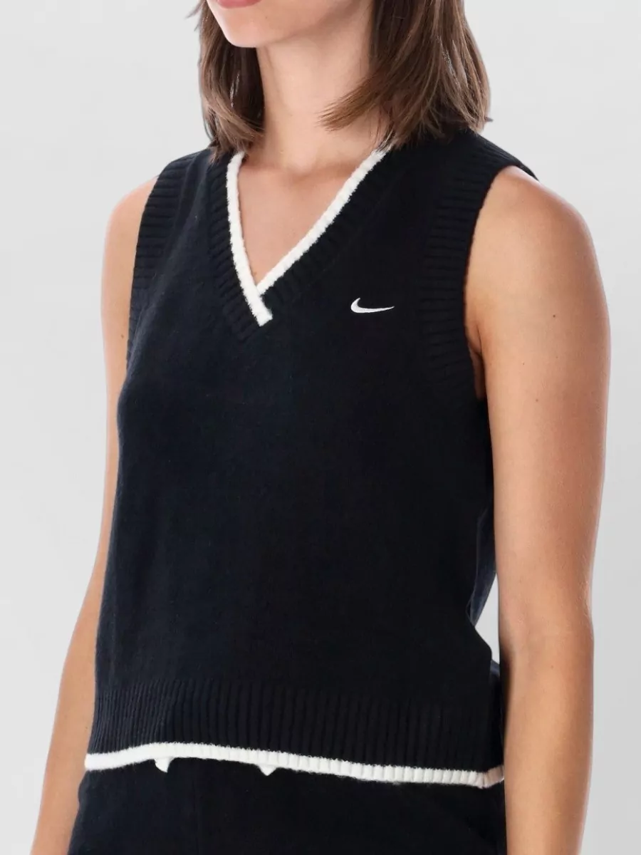 Nike Ribbed V-Neck Sleeveless Knit Top