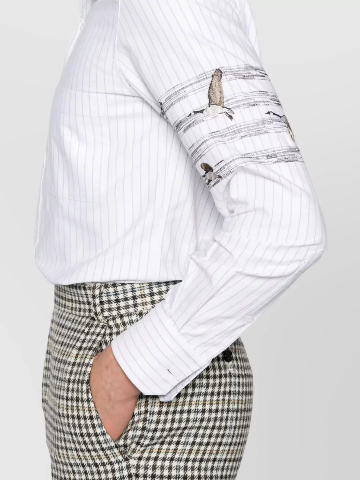 Thom Browne Straight Fit Shirt Geese Embroidery