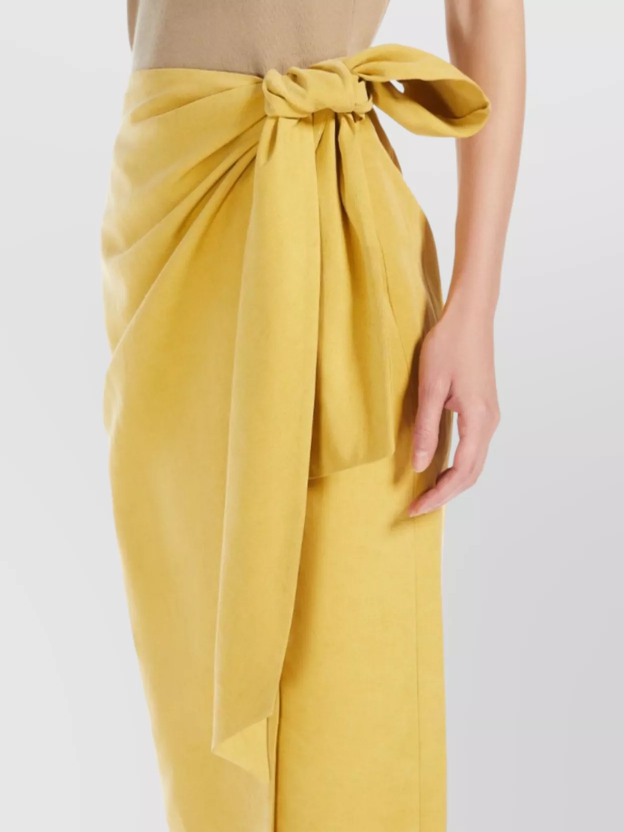 Max Mara Wrap Midi Skirt With High Waist Bow